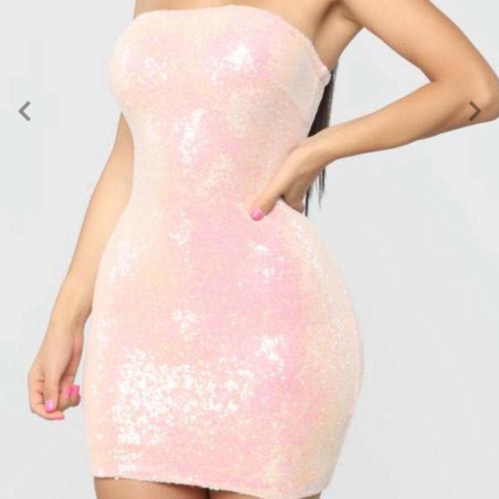 Fashion nova pink sequin bodycon dress